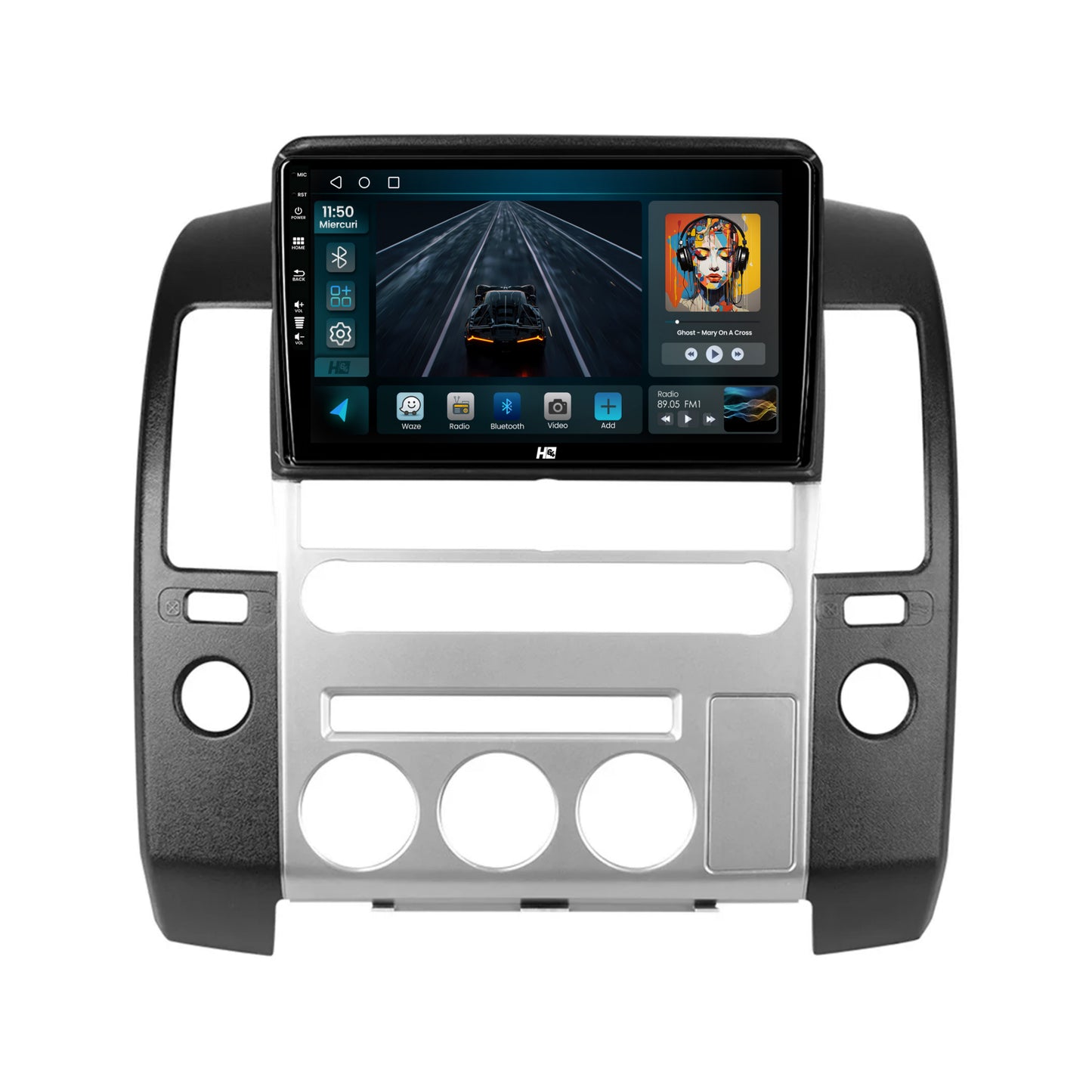 Navigatie HUB64 Nissan Pathfinder-Navara (2005-2014), 2GB RAM, Android, GPS, Wi-FI, Carplay, Android Auto, USB, Bluetooth, Radio, Waze, Touchscreen, 9 inch