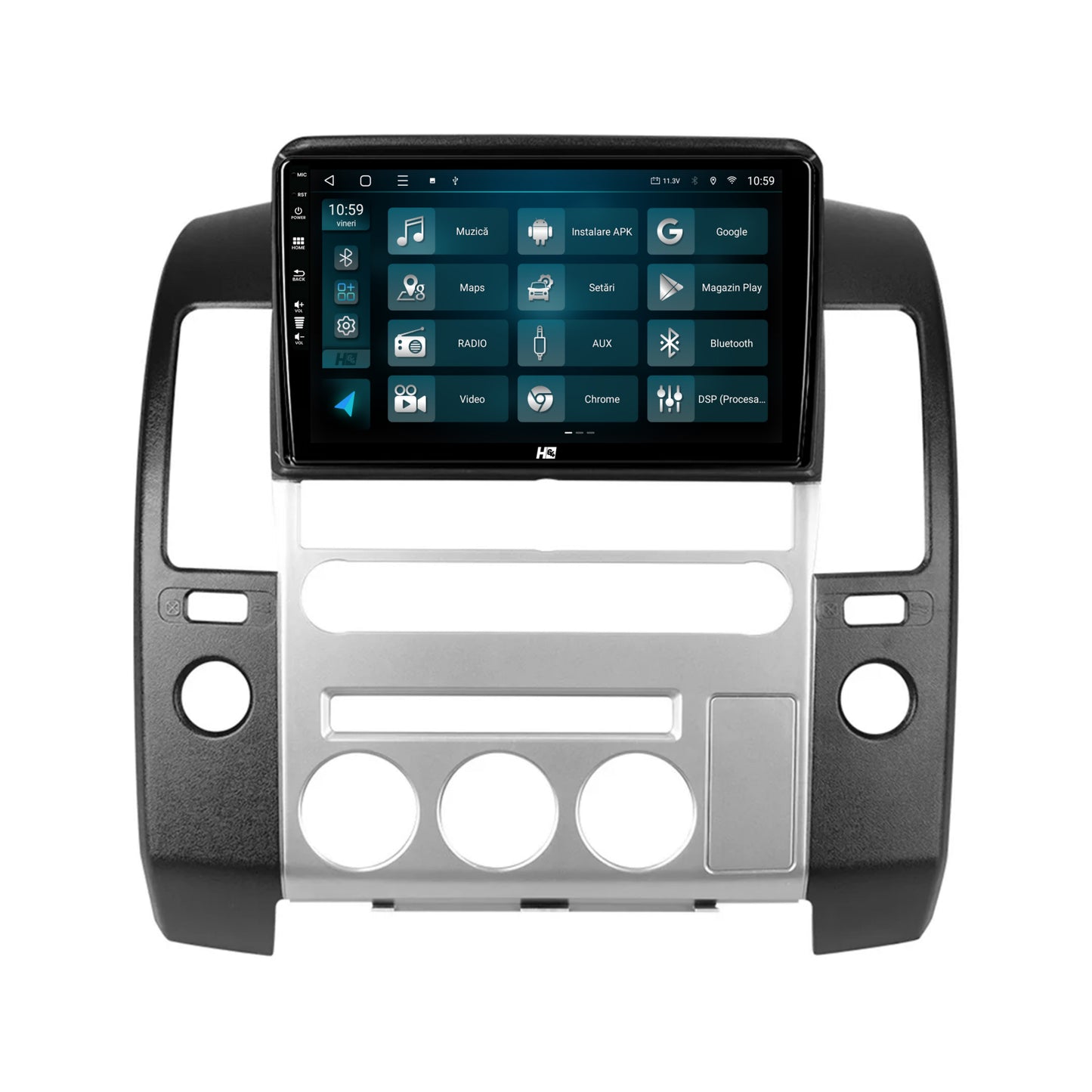 Navigatie HUB64 Nissan Pathfinder-Navara (2005-2014), 4GB RAM, Android, Octacore, Slot Sim 4G, DSP, GPS, Wi-FI, Carplay, Android Auto, USB, Bluetooth, Waze, Touchscreen, 9 inch