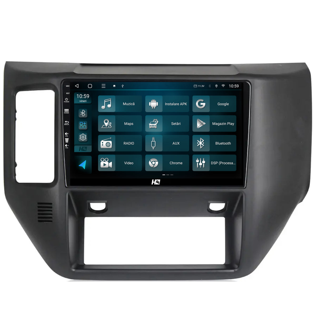 Navigatie HUB64 Nissan Patrol (2004-2012), 4GB RAM, Android, Octacore, Slot Sim 4G, DSP, GPS, Wi-FI, Carplay, Android Auto, USB, Bluetooth, Waze, Touchscreen, 9 inch