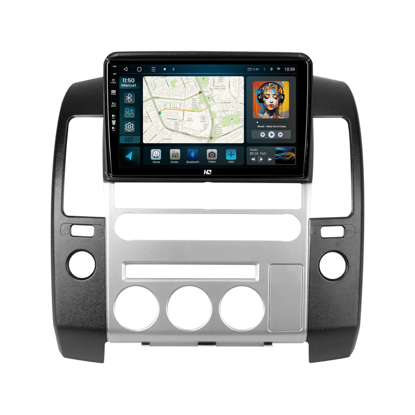 Navigatie HUB64 Nissan Pathfinder-Navara (2005-2014), 6GB RAM, Android, Octacore, Slot Sim 4G, DSP, GPS, Wi-FI, Carplay, Android Auto, USB, Bluetooth, Waze, Touchscreen, 9 Inch