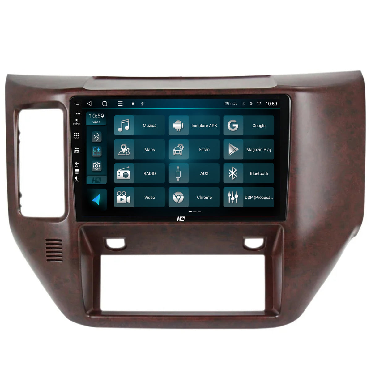 Navigatie HUB64 Nissan Patrol (2004-2012), 2GB RAM, Android, GPS, Wi-FI, Carplay, Android Auto, USB, Bluetooth, Radio, Waze, Touchscreen, 9'' inch