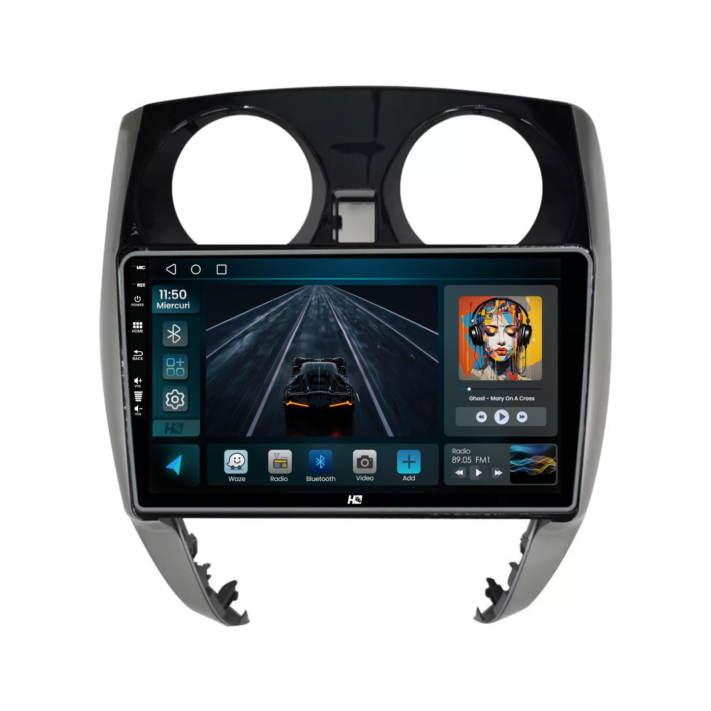 Navigatie HUB64 Nissan Note (2012-2019), 2GB RAM, Android, GPS, Wi-FI, Carplay, Android Auto, USB, Bluetooth, Radio, Waze, Touchscreen, 9'' inch