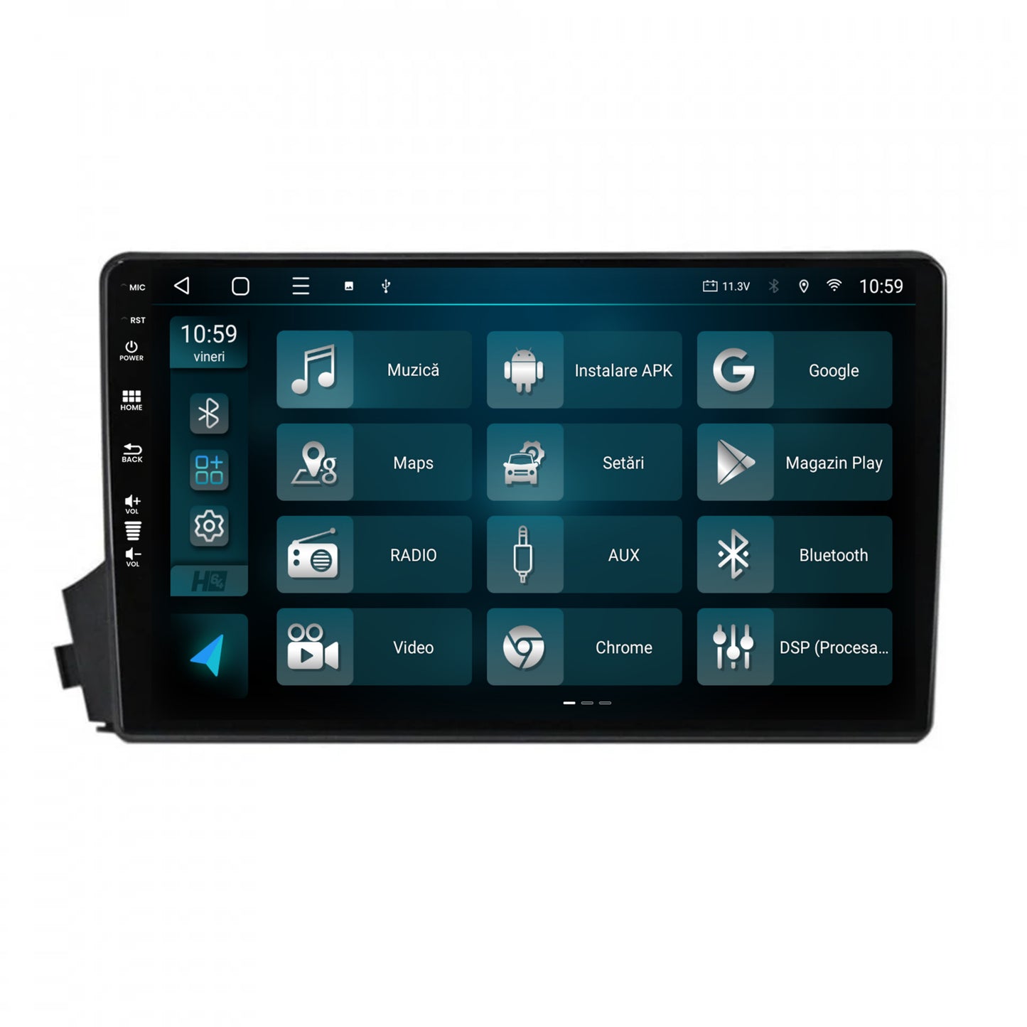 Navigatie HUB64 Ssangyong Actyon-Kyron (2005-2011), 4GB RAM, Android, Quadcore, DSP, GPS, Wi-FI, Carplay, Android Auto, USB, Bluetooth, Waze, Touchscreen, 9 inch
