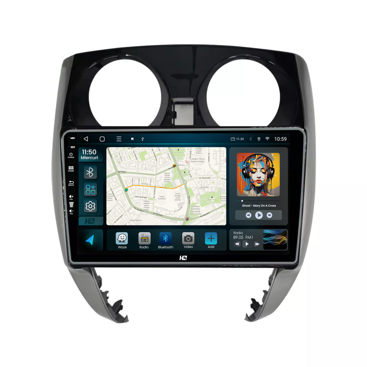 Navigatie HUB64 Nissan Note (2012-2019), 8GB RAM, Android, Octacore, Slot Sim 4G, DSP, GPS, Wi-FI, Carplay, Android Auto, USB, Bluetooth, Waze, Touchscreen, 9'' Inch