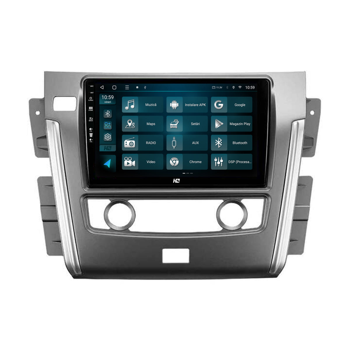 Navigatie HUB64 Nissan Patrol (2010-2020), 4GB RAM, Android, Octacore, Slot Sim 4G, DSP, GPS, Wi-FI, Carplay, Android Auto, USB, Bluetooth, Waze, Touchscreen, 10.1 nch