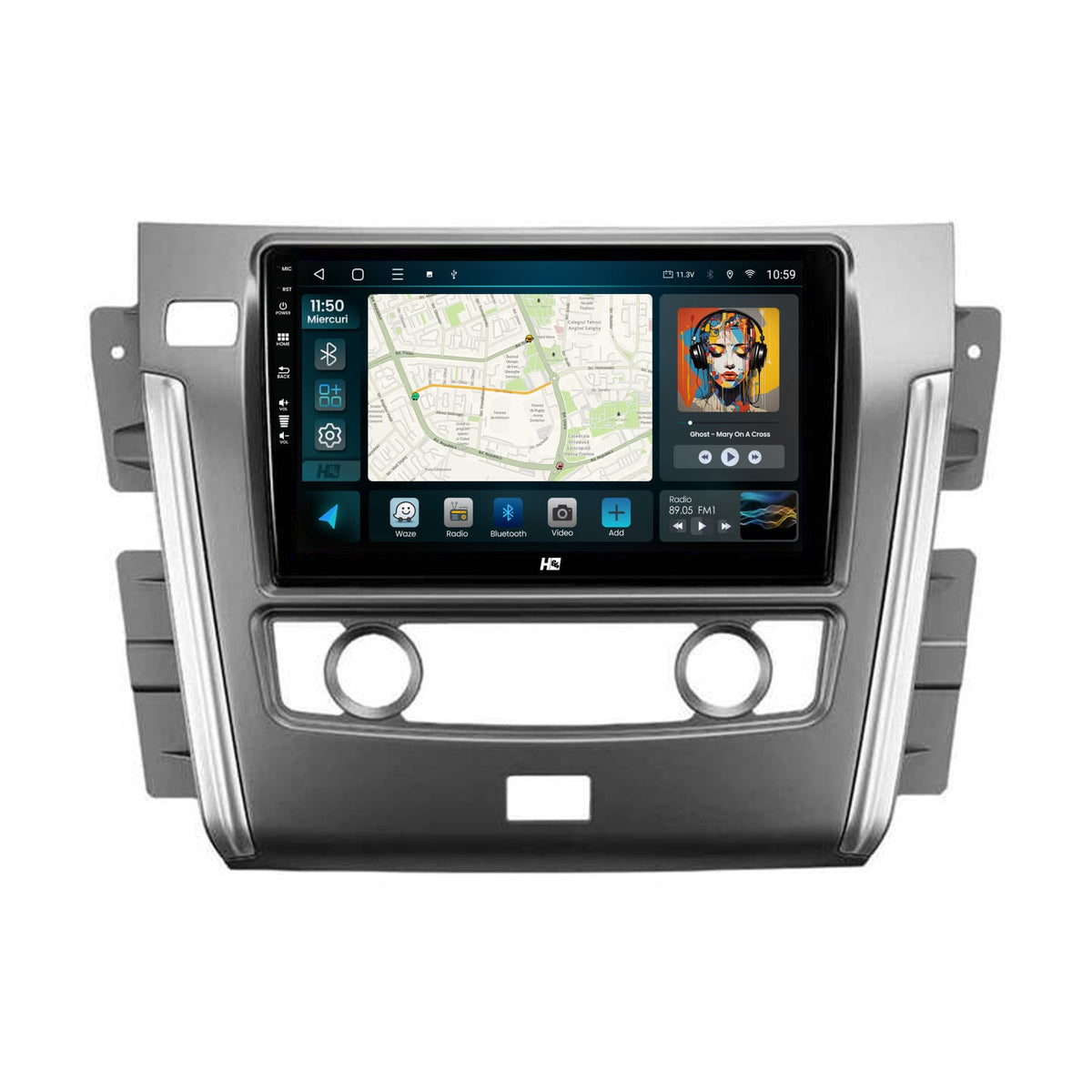 Navigatie HUB64 Nissan Patrol (2010-2020), 6GB RAM, Android, Octacore, Slot Sim 4G, DSP, GPS, Wi-FI, Carplay, Android Auto, USB, Bluetooth, Waze, Touchscreen, 10.1'' Inch