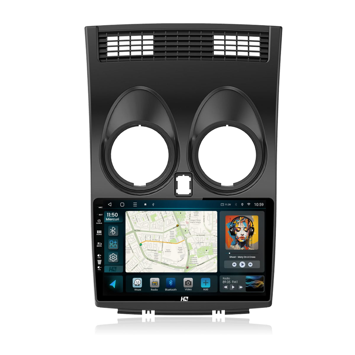 Navigatie HUB64 Nissan Qashqai (2006-2014), 8GB RAM, Android, Octacore, Slot Sim 4G, DSP, GPS, Wi-FI, Carplay, Android Auto, USB, Bluetooth, Waze, Touchscreen, 9 Inch