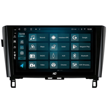 Navigatie HUB64 Nissan Qashqai / X-Trail (2013+), 4GB RAM, Android, Quadcore, DSP, GPS, Wi-FI, Carplay, Android Auto, USB, Bluetooth, Waze, Touchscreen, 10.1 Inch