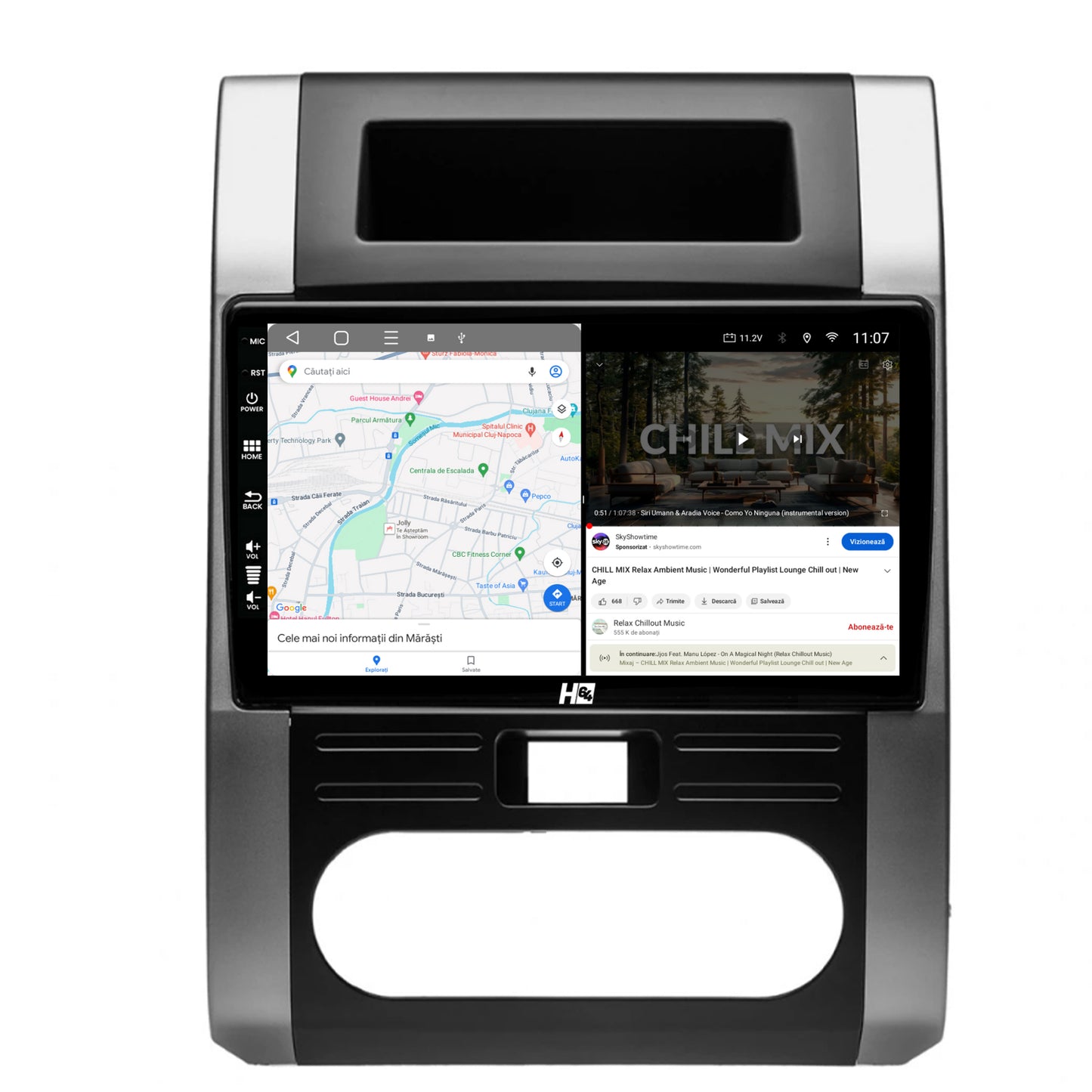 Navigatie HUB64 Nissan X-Trail (2007-2015), 4GB RAM, Android, Octacore, Slot Sim 4G, DSP, GPS, Wi-FI, Carplay, Android Auto, USB, Bluetooth, Waze, Touchscreen, 10.1 Inch