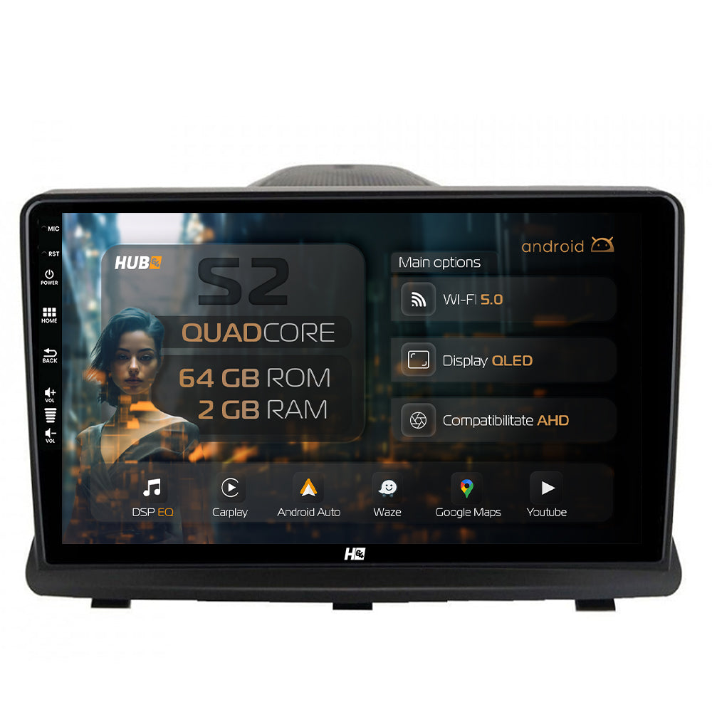 Navigatie HUB64 Opel Antara (2006-2015), 2GB RAM, Android, GPS, Wi-FI, Carplay, Android Auto, USB, Bluetooth, Radio, Waze, Touchscreen, 9 inch
