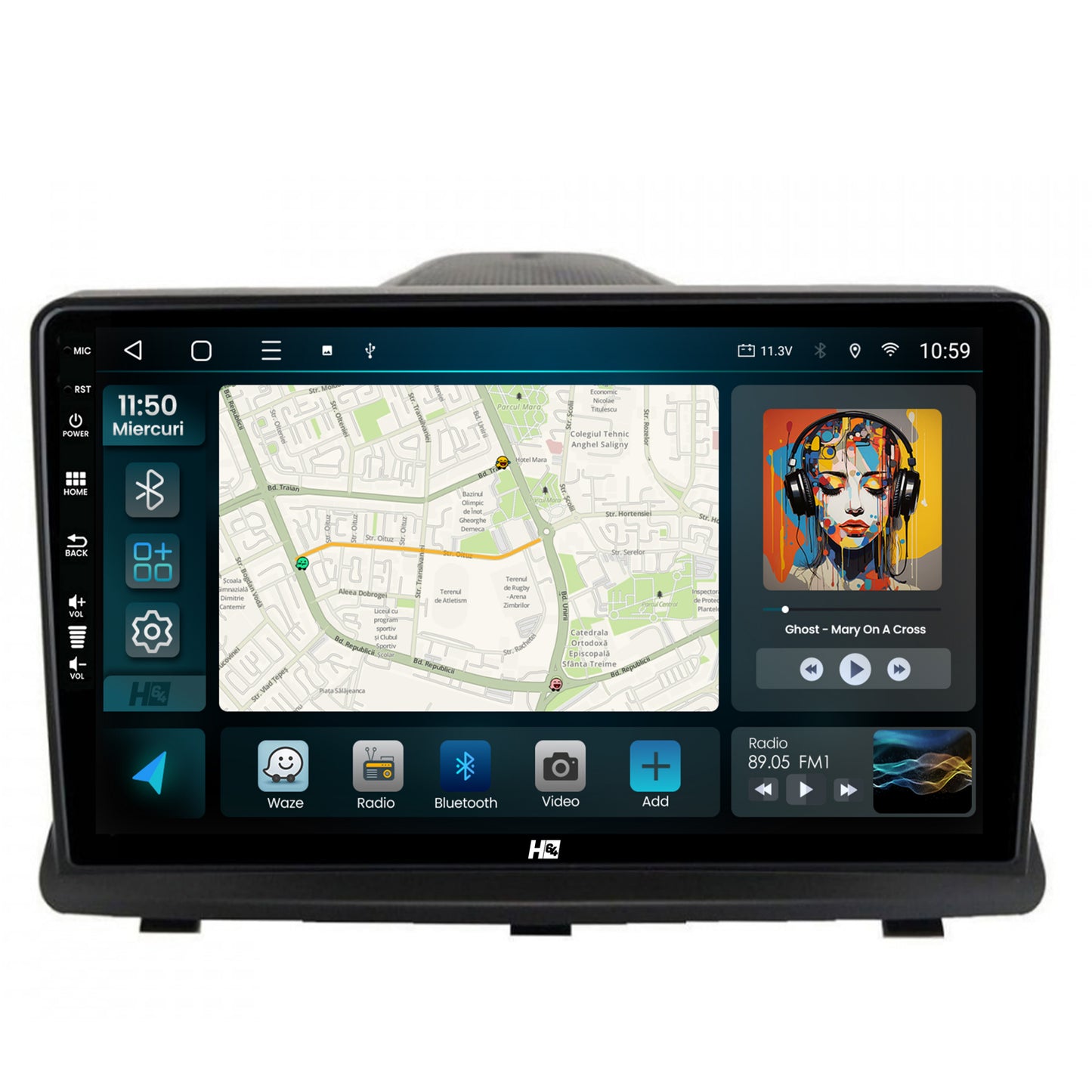 Navigatie HUB64 Opel Antara (2006-2015), 8GB RAM, Android, Octacore, Slot Sim 4G, DSP, GPS, Wi-FI, Carplay, Android Auto, USB, Bluetooth, Waze, Touchscreen, 9 Inch