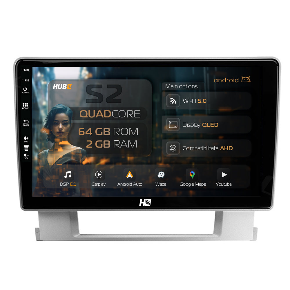 Navigatie HUB64 Opel Astra J, 2GB RAM, Android, GPS, Wi-FI, Carplay, Android Auto, USB, Bluetooth, Radio, Waze, Touchscreen, 9 inch