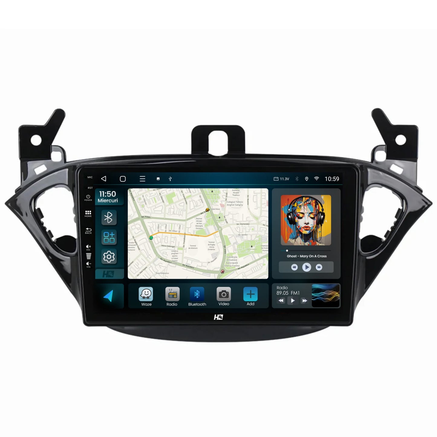 Navigatie HUB64 Opel Corsa E / Adam (2013-2019), 4GB RAM, Android, Octacore, Slot Sim 4G, DSP, GPS, Wi-FI, Carplay, Android Auto, USB, Bluetooth, Waze, Touchscreen, 9 inch