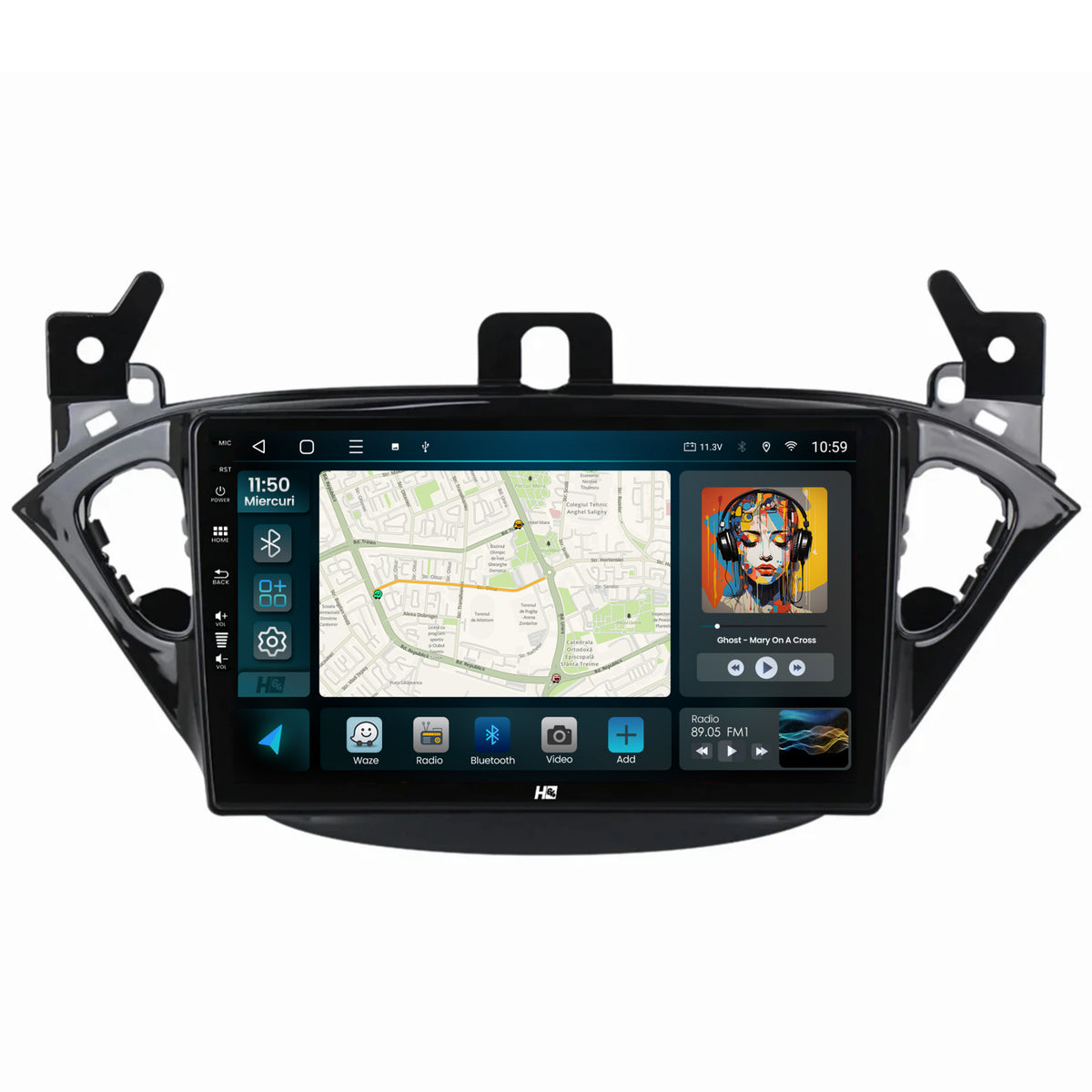 Navigatie HUB64 Opel Corsa E / Adam (2013-2019), 6GB RAM, Android, Octacore, Slot Sim 4G, DSP, GPS, Wi-FI, Carplay, Android Auto, USB, Bluetooth, Waze, Touchscreen, 9 Inch