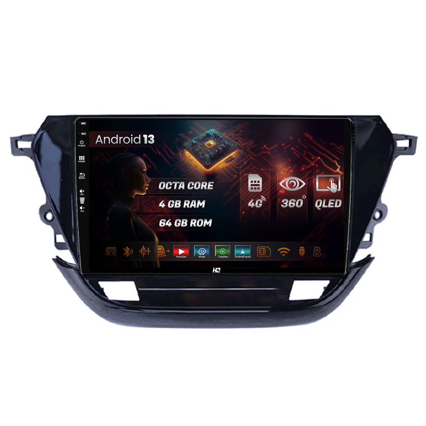 Navigatie HUB64 Opel Corsa F (2019+), 4GB RAM, Android, Octacore, Slot Sim 4G, DSP, GPS, Wi-FI, Carplay, Android Auto, USB, Bluetooth, Waze, Touchscreen, 9 inch