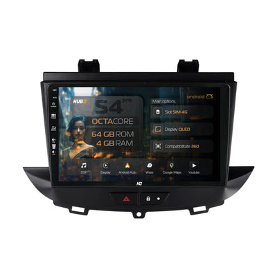 Navigatie HUB64 Opel Grandland X / Opel Crossland X (2017-2021), 4GB RAM, Android, Octacore, Slot Sim 4G, DSP, GPS, Wi-FI, Carplay, Android Auto, USB, Bluetooth, Waze, Touchscreen, 9 Inch
