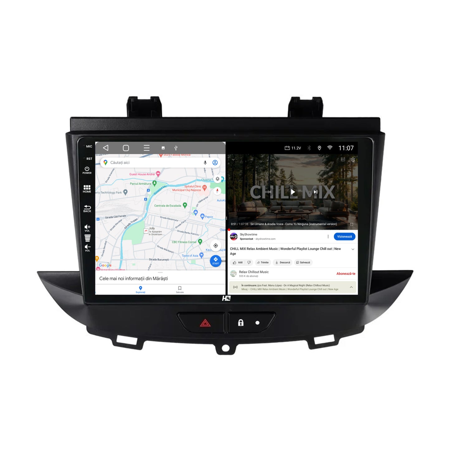 Navigatie HUB64 Opel Grandland X / Opel Crossland X (2017-2021), 4GB RAM, Android, Quadcore, DSP, GPS, Wi-FI, Carplay, Android Auto, USB, Bluetooth, Waze, Touchscreen, 9 Inch