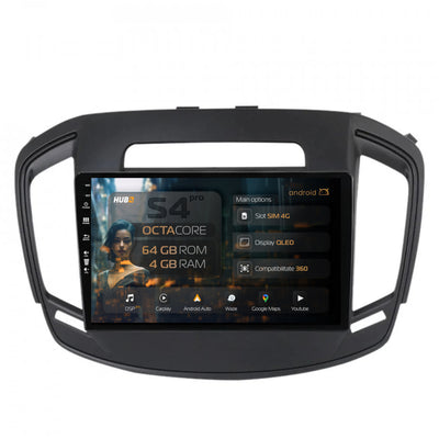 Navigatie HUB64 Opel Insignia (2014-2016), 4GB RAM, Android, Octacore, Slot Sim 4G, DSP, GPS, Wi-FI, Carplay, Android Auto, USB, Bluetooth, Waze, Touchscreen, 9 inch