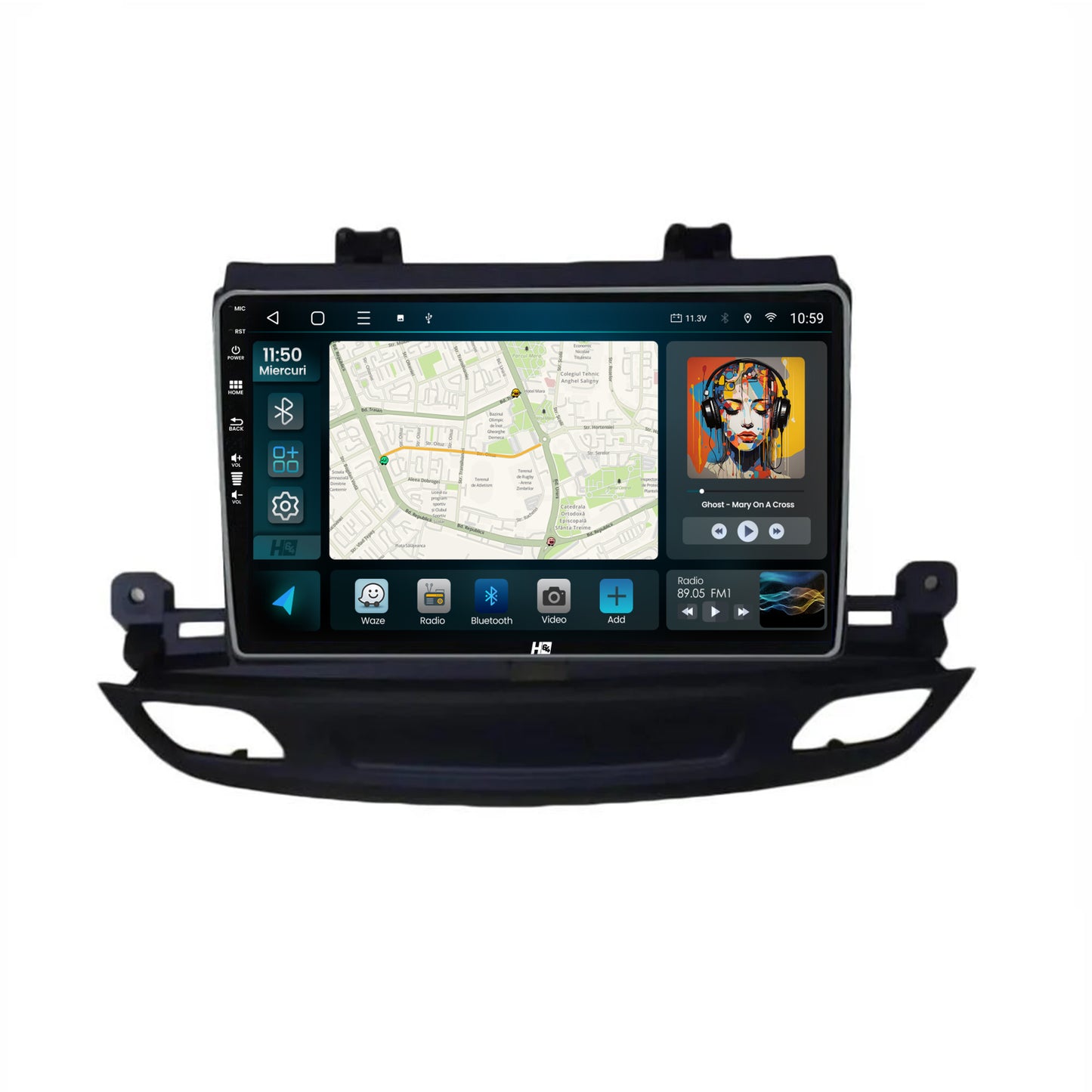 Navigatie HUB64 Opel Insignia (2017+), 4GB RAM, Android, Quadcore, DSP, GPS, Wi-FI, Carplay, Android Auto, USB, Bluetooth, Waze, Touchscreen, 9 Inch