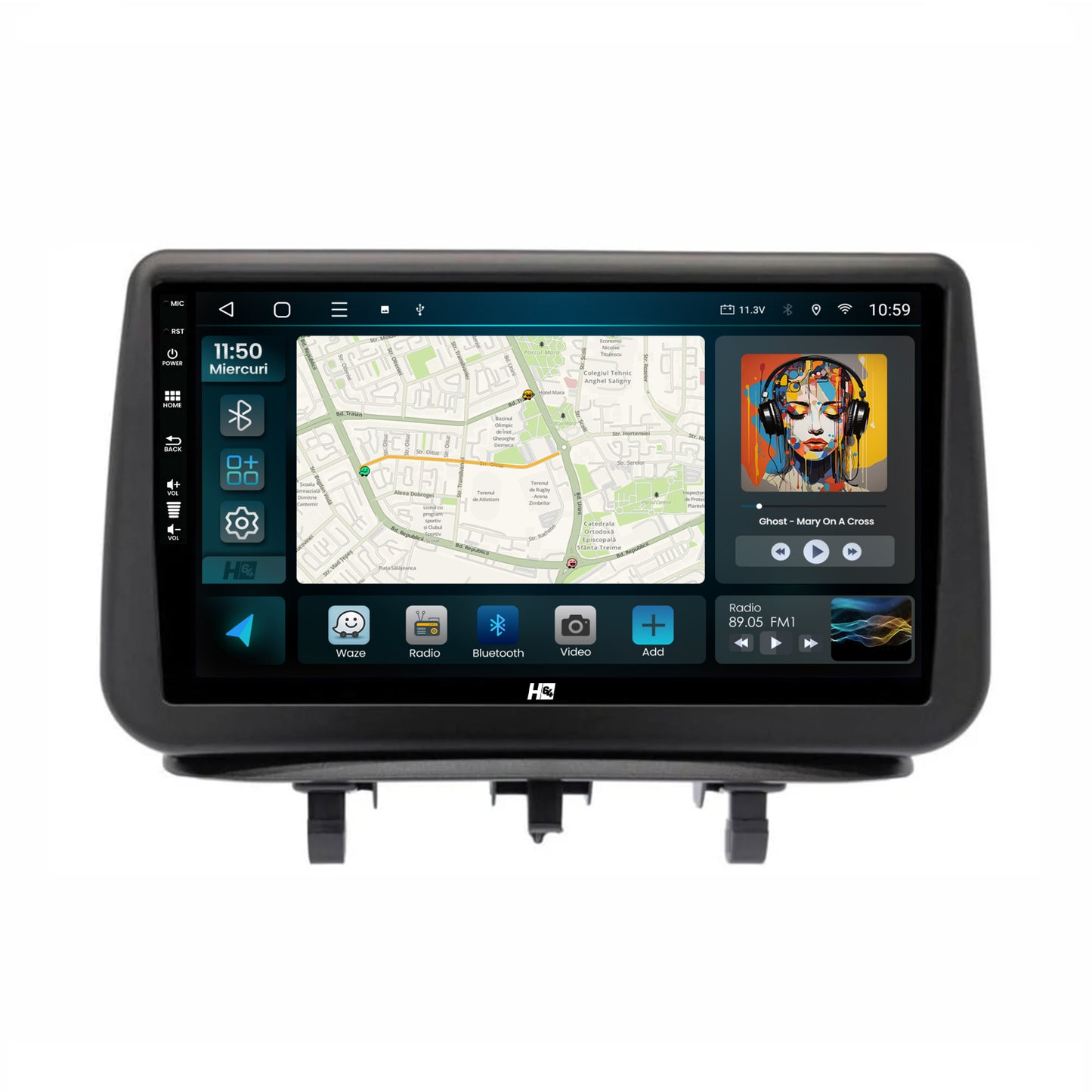 Navigatie HUB64 Opel Meriva (2010-2017), 2GB RAM, Android, GPS, Wi-FI, Carplay, Android Auto, USB, Bluetooth, Radio, Waze, Touchscreen, 9 inch