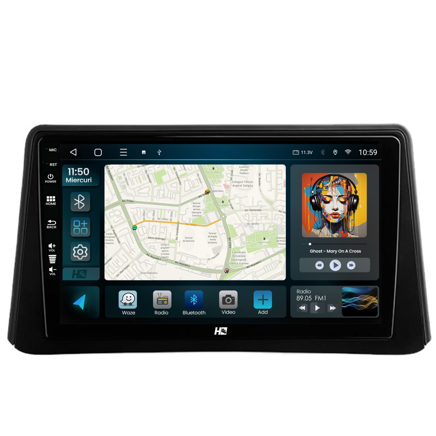 Navigatie HUB64 Opel Mokka (2012-2016), 6GB RAM, Android, Octacore, Slot Sim 4G, DSP, GPS, Wi-FI, Carplay, Android Auto, USB, Bluetooth, Waze, Touchscreen, 9 Inch