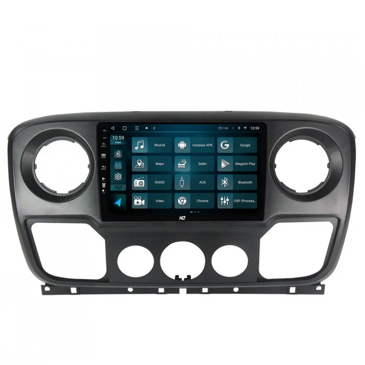 Navigatie HUB64 Opel Movano / Renault Master / Nissan NV400 (2011-2019), 8GB RAM, Android, Octacore, Slot Sim 4G, DSP, GPS, Wi-FI, Carplay, Android Auto, USB, Bluetooth, Waze, Touchscreen, 10.1 Inc
