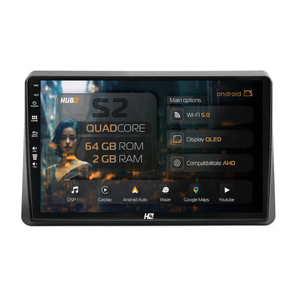 Navigatie HUB64 Opel Movano / Renault Master (2020-2024), 2GB RAM, Android, GPS, Wi-FI, Carplay, Android Auto, USB, Bluetooth, Radio, Waze, Touchscreen, 10.1 inch