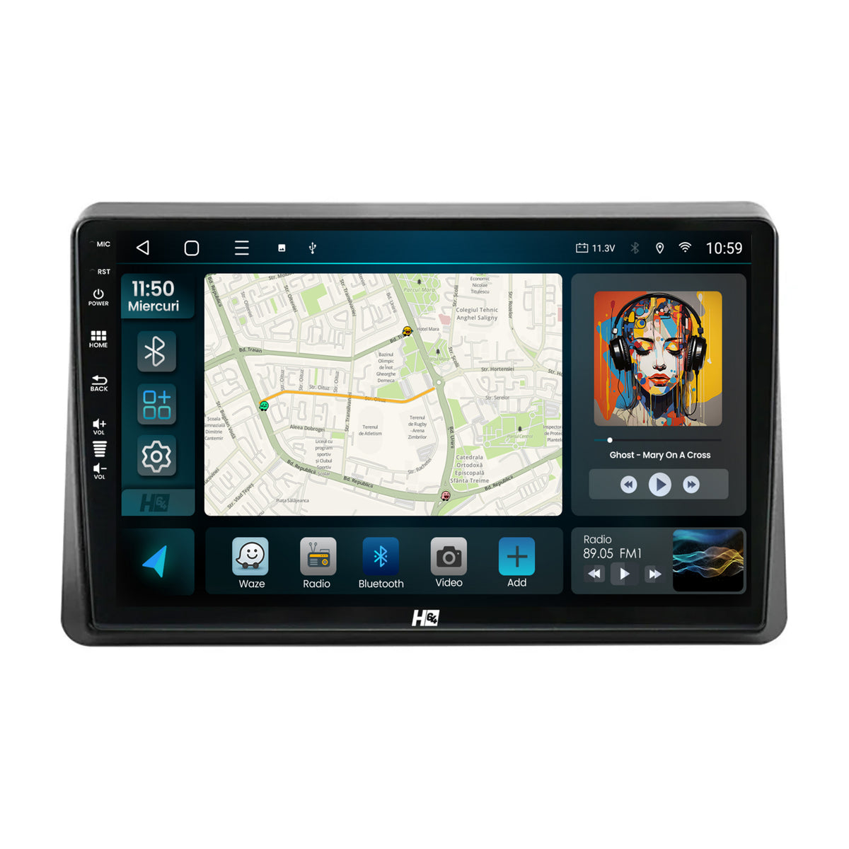 Navigatie HUB64 Opel Movano / Renault Master (2020-2024), 4GB RAM, Android, Octacore, Slot Sim 4G, DSP, GPS, Wi-FI, Carplay, Android Auto, USB, Bluetooth, Waze, Touchscreen, 10.1 Inch