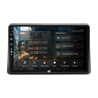 Navigatie HUB64 Opel Movano / Renault Master (2020-2024), 4GB RAM, Android, Quadcore, DSP, GPS, Wi-FI, Carplay, Android Auto, USB, Bluetooth, Waze, Touchscreen, 10.1 Inch