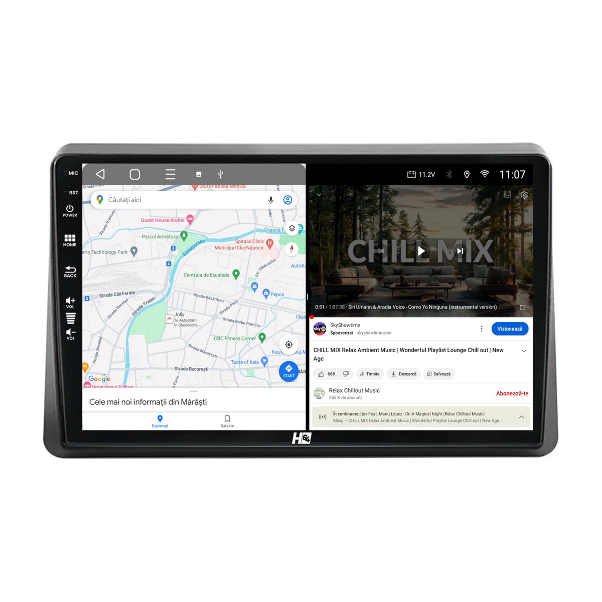 Navigatie HUB64 Opel Movano / Renault Master (2020-2024), 8GB RAM, Android, Octacore, Slot Sim 4G, DSP, GPS, Wi-FI, Carplay, Android Auto, USB, Bluetooth, Waze, Touchscreen, 10.1 Inch