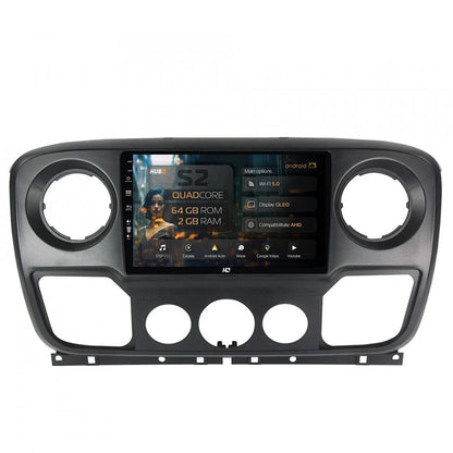 Navigatie HUB64 Opel Movano / Renault Master / Nissan NV400 (2011-2019), 2GB RAM, Android, GPS, Wi-FI, Carplay, Android Auto, USB, Bluetooth, Radio, Waze, Touchscreen, 10.1 inch