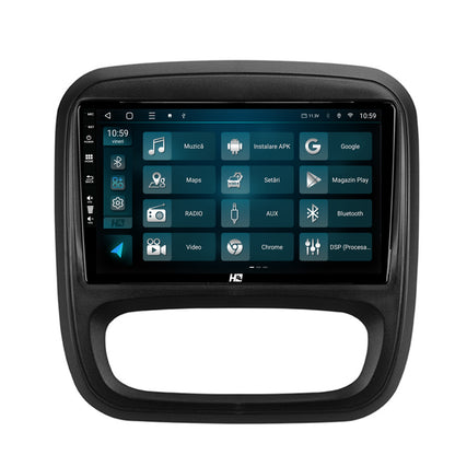 Navigatie HUB64 Opel Vivaro / Renault Trafic / Fiat Talento (2014-2017), 4GB RAM, Android, Octacore, Slot Sim 4G, DSP, GPS, Wi-FI, Carplay, Android Auto, USB, Bluetooth, Waze, Touchscreen, 9 inch