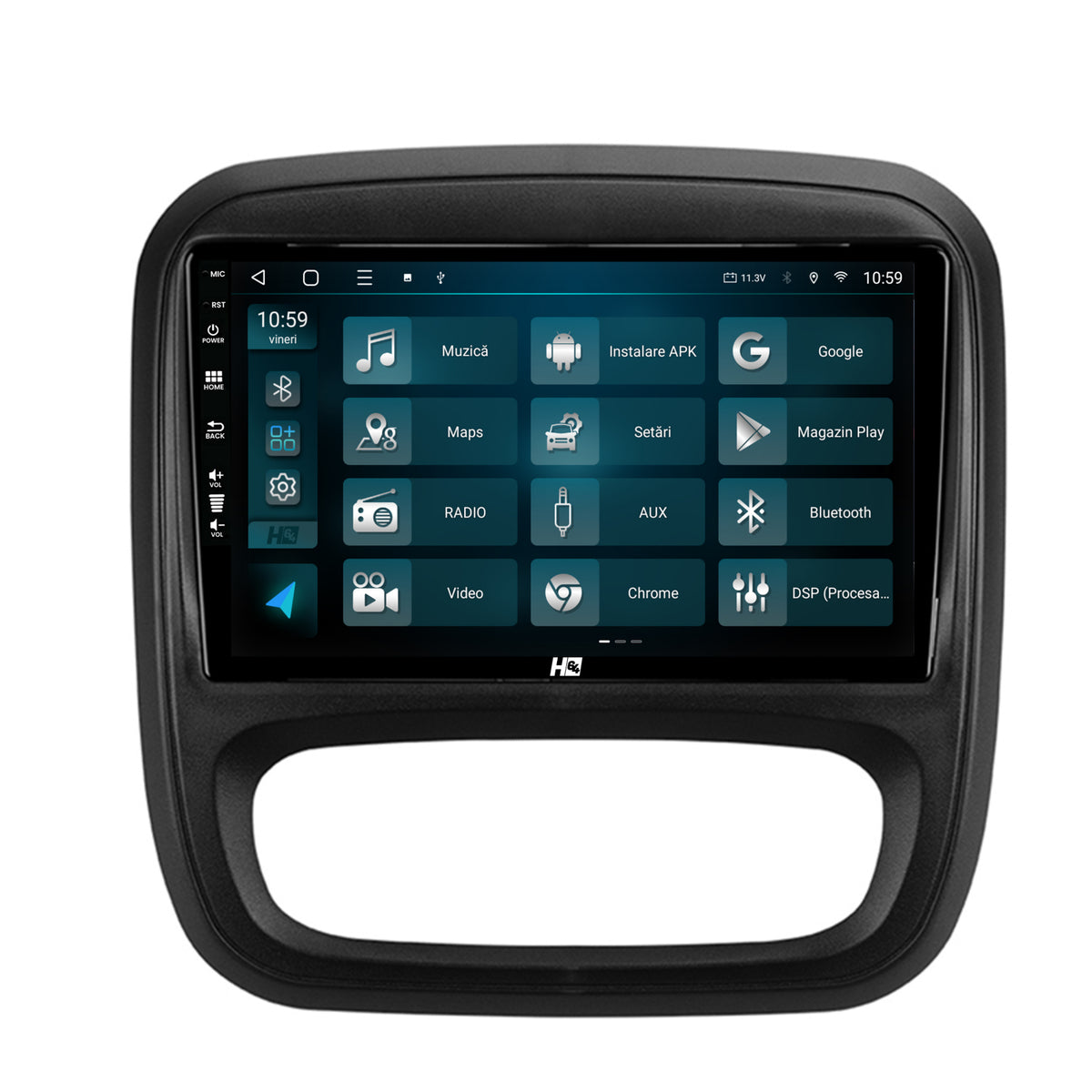 Navigatie HUB64 Opel Vivaro / Renault Trafic / Fiat Talento (2014-2017), 4GB RAM, Android, Quadcore, DSP, GPS, Wi-FI, Carplay, Android Auto, USB, Bluetooth, Waze, Touchscreen, 9 inch