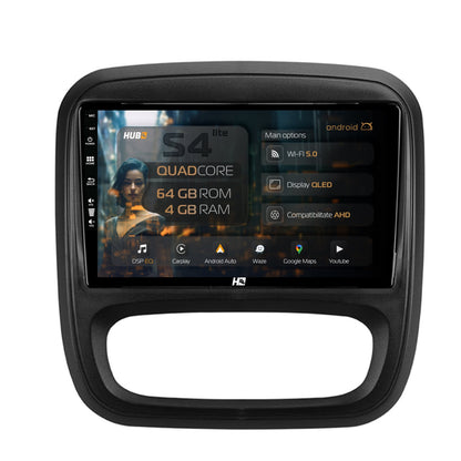 Navigatie HUB64 Opel Vivaro / Renault Trafic / Fiat Talento (2014-2017), 4GB RAM, Android, Quadcore, DSP, GPS, Wi-FI, Carplay, Android Auto, USB, Bluetooth, Waze, Touchscreen, 9 inch