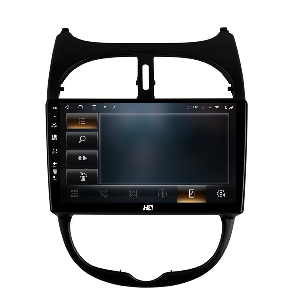Navigatie HUB64 Peugeot 206 (1998-2012), 4GB RAM, Android, Quadcore, DSP, GPS, Wi-FI, Carplay, Android Auto, USB, Bluetooth, Waze, Touchscreen, 9 inch