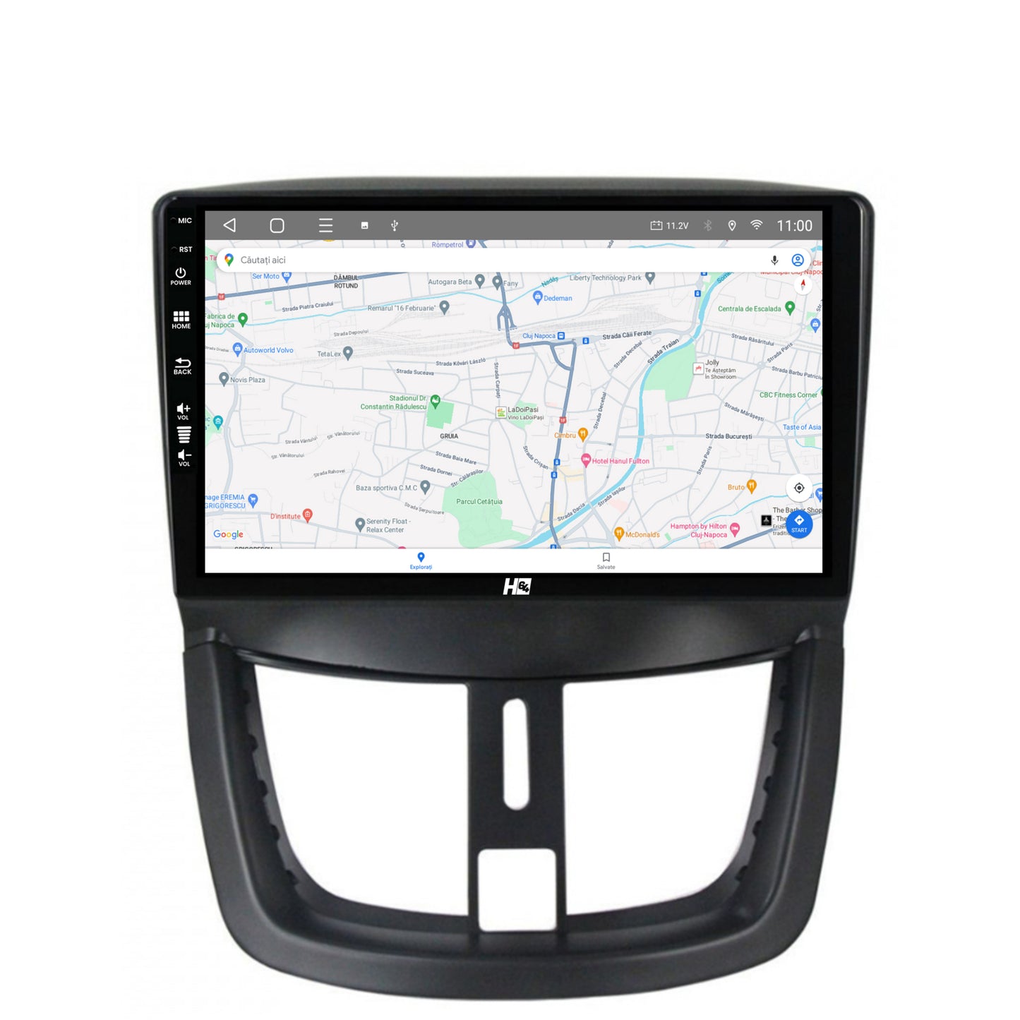 Navigatie HUB64 Peugeot 207, 4GB RAM, Android, Octacore, Slot Sim 4G, DSP, GPS, Wi-FI, Carplay, Android Auto, USB, Bluetooth, Waze, Touchscreen, 9 inch