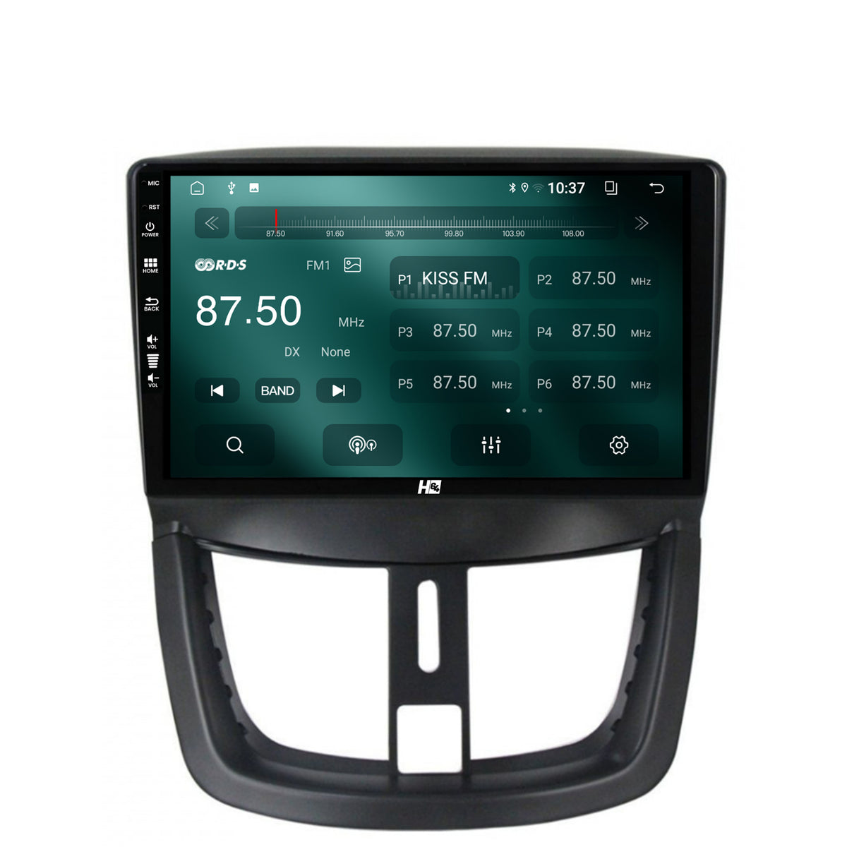 Navigatie HUB64 Peugeot 207, 2GB RAM, Android, GPS, Wi-FI, Carplay, Android Auto, USB, Bluetooth, Radio, Waze, Touchscreen, 9 inch