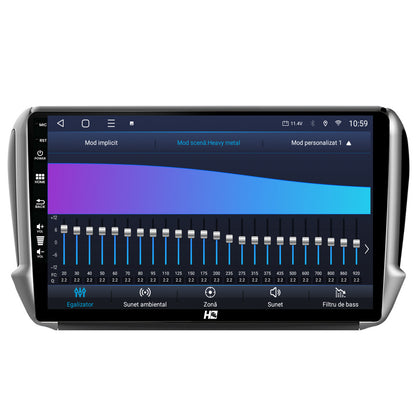 Navigatie HUB64 Peugeot 208/2008 (2012+), 8GB RAM, Android, Octacore, Slot Sim 4G, DSP, GPS, Wi-FI, Carplay, Android Auto, USB, Bluetooth, Waze, Touchscreen, 10.1 Inch