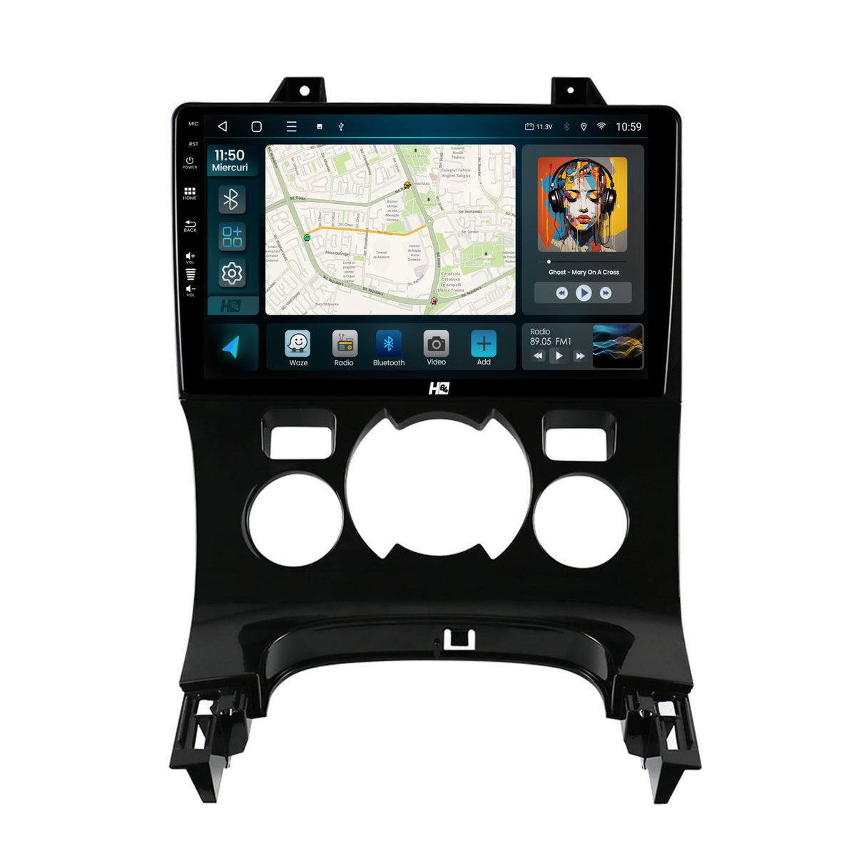 Navigatie HUB64 Peugeot 3008/5008, 2GB RAM, Android, GPS, Wi-FI, Carplay, Android Auto, USB, Bluetooth, Radio, Waze, Touchscreen, 9 inch