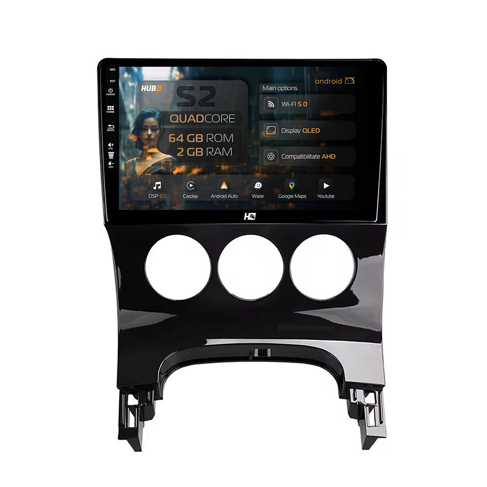 Navigatie HUB64 Peugeot 3008/5008, 2GB RAM, Android, GPS, Wi-FI, Carplay, Android Auto, USB, Bluetooth, Radio, Waze, Touchscreen, 9 inch