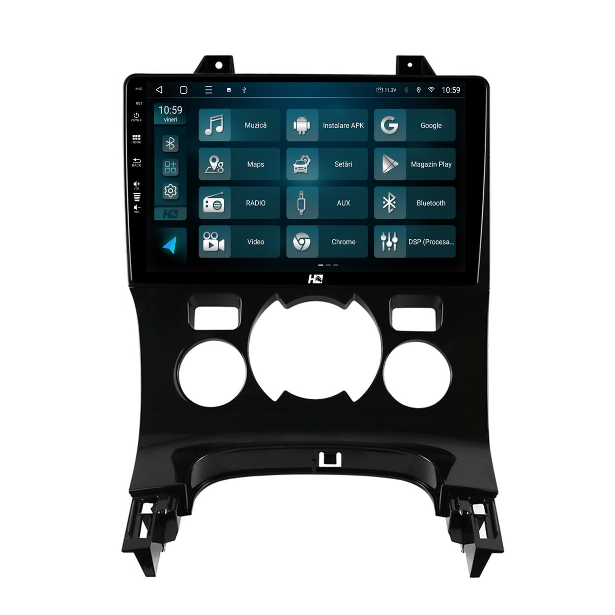 Navigatie HUB64 Peugeot 3008/5008, 4GB RAM, Android, Octacore, Slot Sim 4G, DSP, GPS, Wi-FI, Carplay, Android Auto, USB, Bluetooth, Waze, Touchscreen, 9 inch