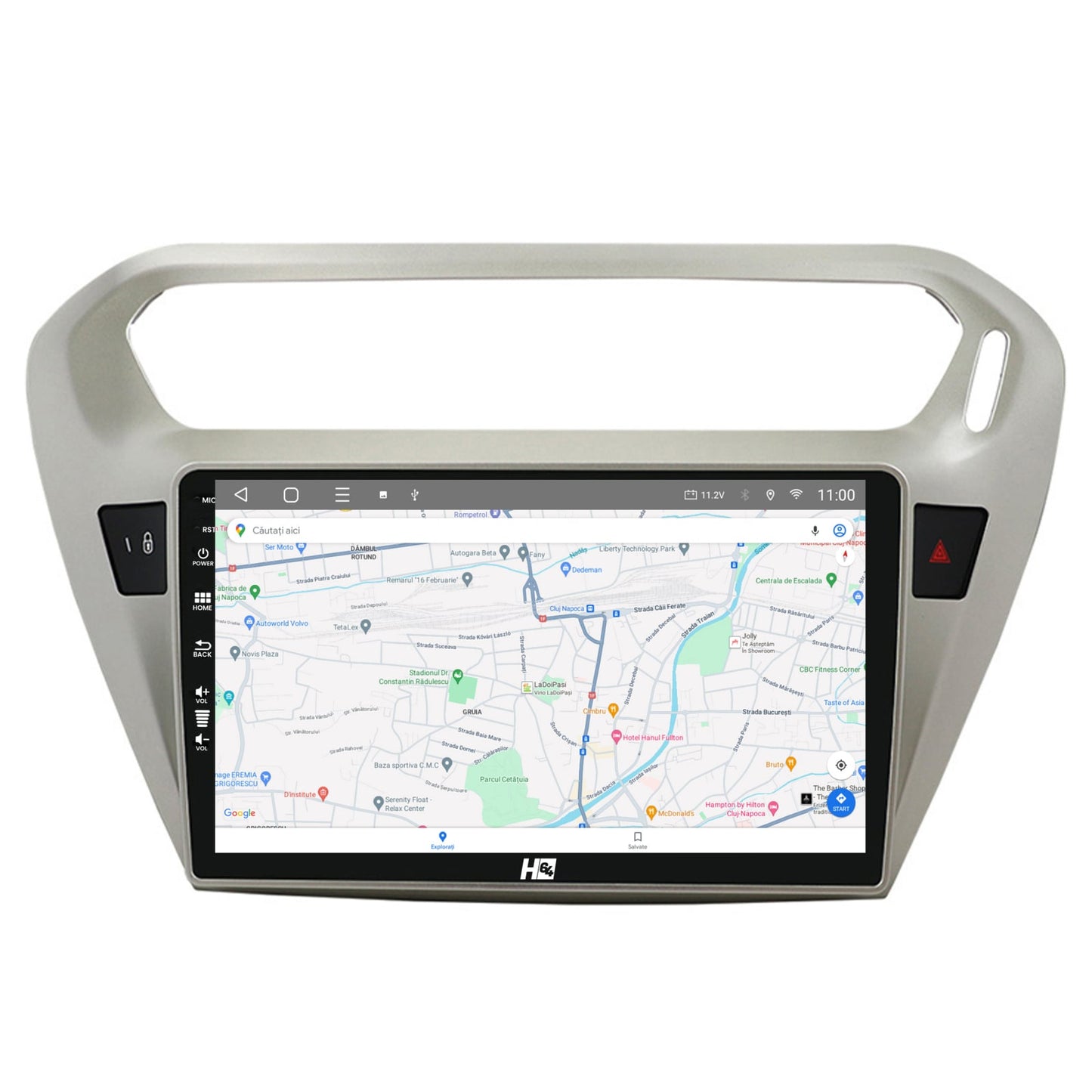 Navigatie HUB64 Peugeot 301 / Citroen C-Elysee, 4GB RAM, Android, Quadcore, DSP, GPS, Wi-FI, Carplay, Android Auto, USB, Bluetooth, Waze, Touchscreen, 9 inch