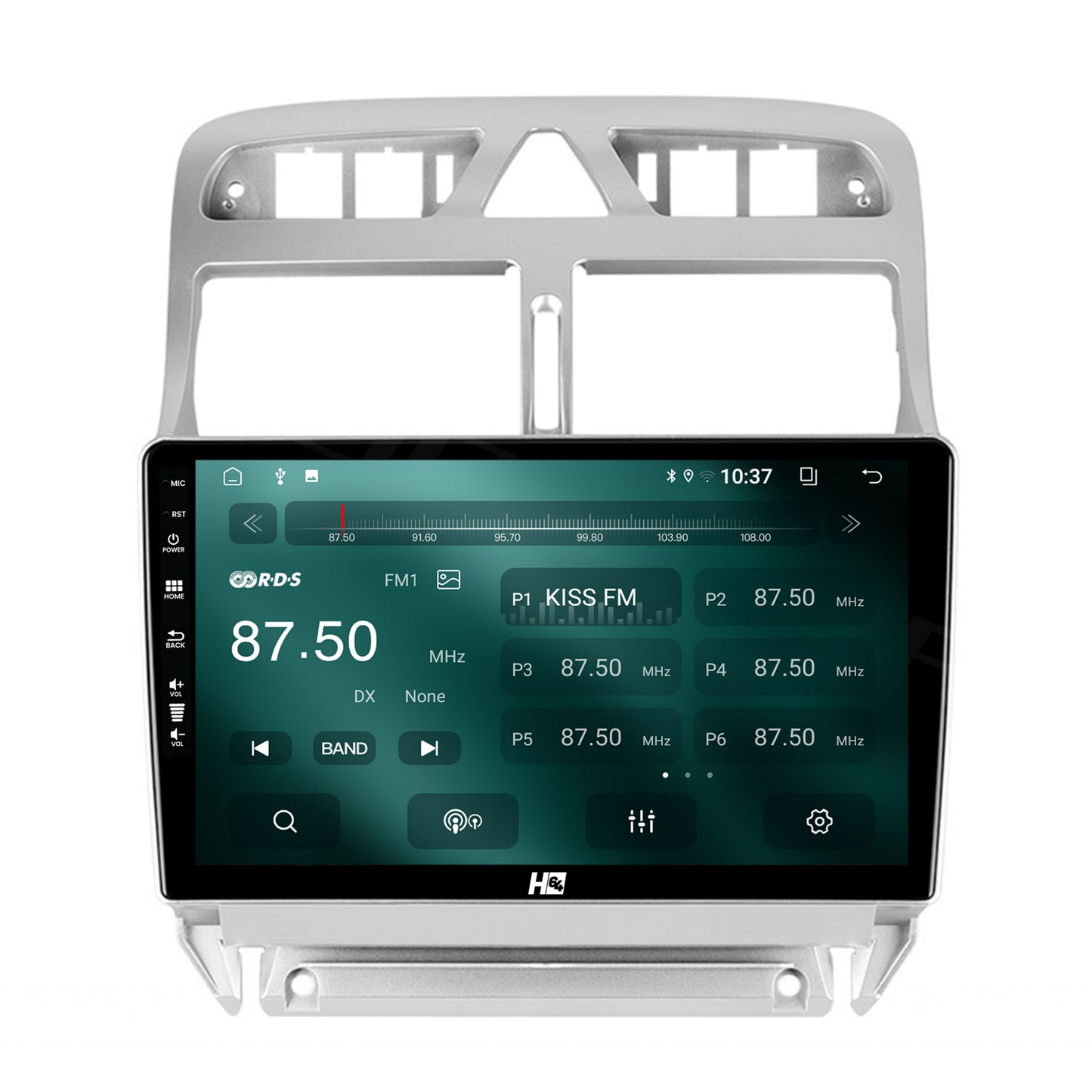 Navigatie HUB64 Peugeot 307, 2GB RAM, Android, GPS, Wi-FI, Carplay, Android Auto, USB, Bluetooth, Radio, Waze, Touchscreen, 9 inch