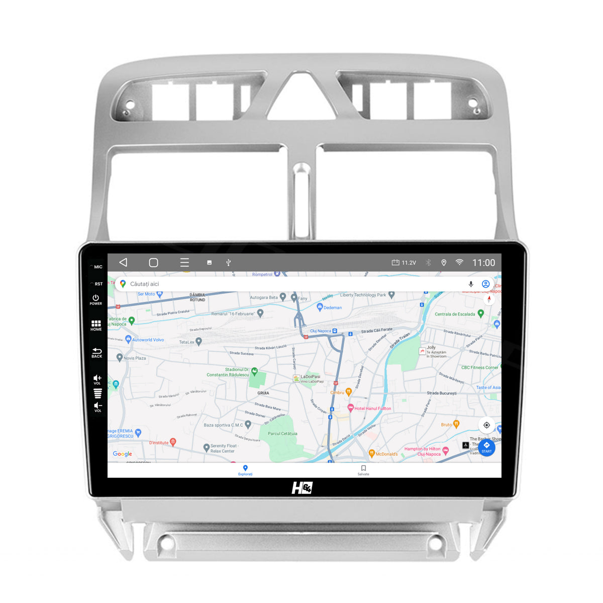 Navigatie HUB64 Peugeot 307, 2GB RAM, Android, GPS, Wi-FI, Carplay, Android Auto, USB, Bluetooth, Radio, Waze, Touchscreen, 9 inch