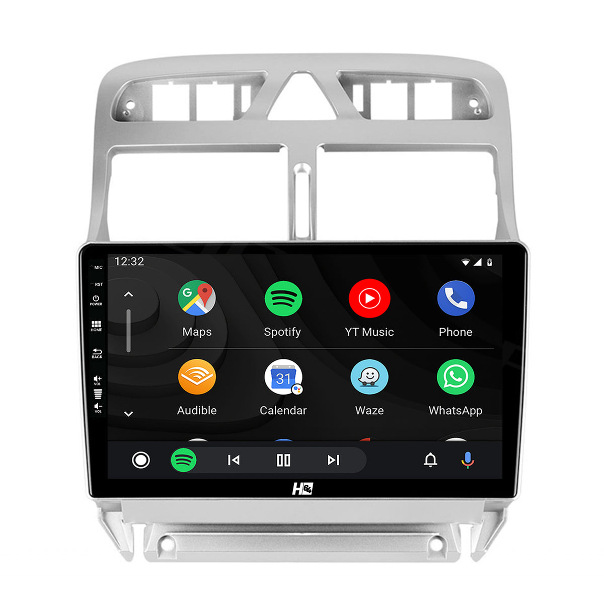 Navigatie HUB64 Peugeot 307, 4GB RAM, Android, Quadcore, DSP, GPS, Wi-FI, Carplay, Android Auto, USB, Bluetooth, Waze, Touchscreen, 9 inch