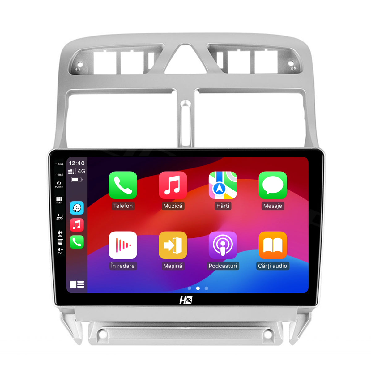 Navigatie HUB64 Peugeot 307, 4GB RAM, Android, Quadcore, DSP, GPS, Wi-FI, Carplay, Android Auto, USB, Bluetooth, Waze, Touchscreen, 9 inch