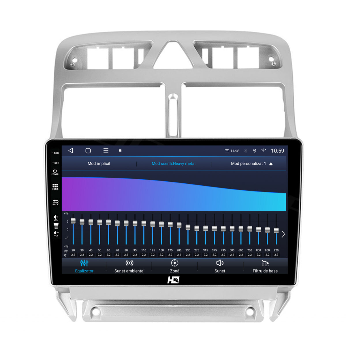 Navigatie HUB64 Peugeot 307, 6GB RAM, Android, Octacore, Slot Sim 4G, DSP, GPS, Wi-FI, Carplay, Android Auto, USB, Bluetooth, Waze, Touchscreen, 9 Inch
