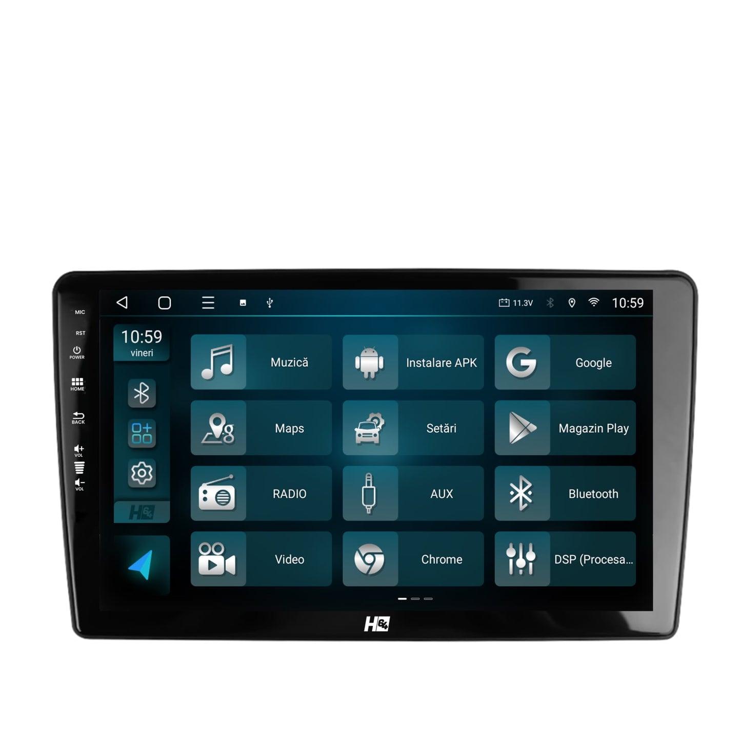 Navigatie HUB64 Peugeot 307, 8GB RAM, Android, Octacore, Slot Sim 4G, DSP, GPS, Wi-FI, Carplay, Android Auto, USB, Bluetooth, Waze, Touchscreen, 9 Inch