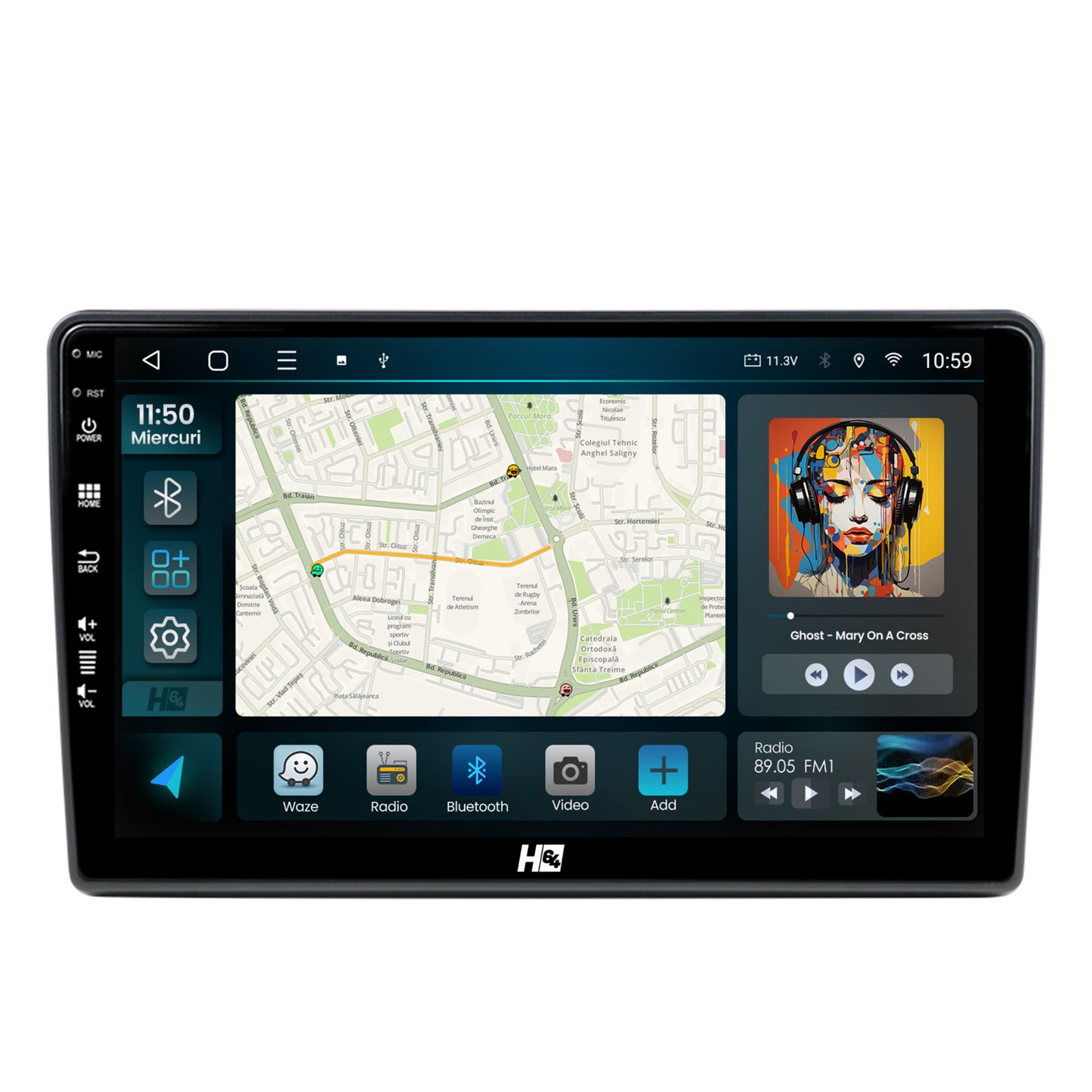 Navigatie HUB64 Peugeot 308 (2012-2017), 8GB RAM, Android, Octacore, Slot Sim 4G, DSP, GPS, Wi-FI, Carplay, Android Auto, USB, Bluetooth, Waze, Touchscreen, 9 Inch