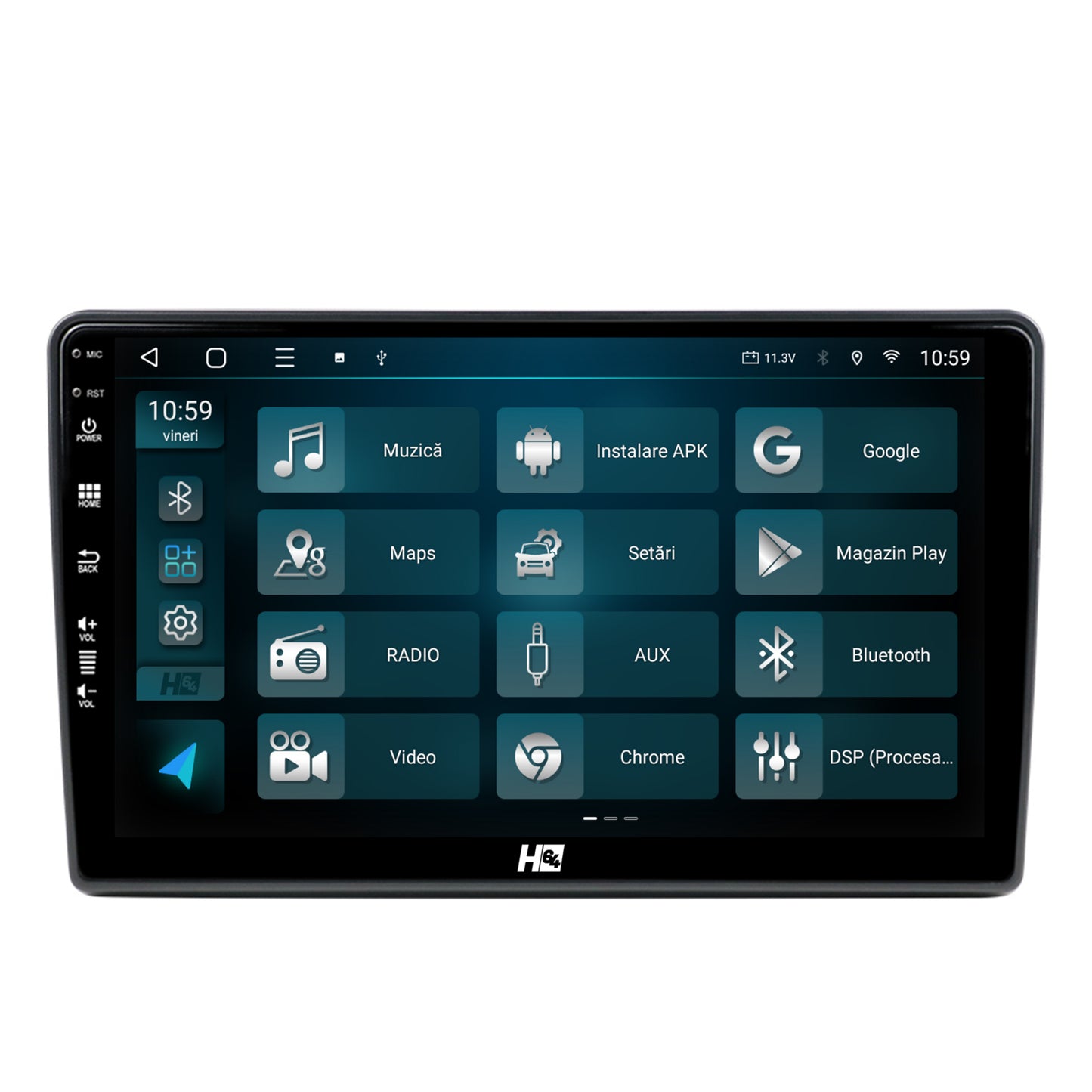 Navigatie HUB64 Peugeot 308 (2012-2017), 8GB RAM, Android, Octacore, Slot Sim 4G, DSP, GPS, Wi-FI, Carplay, Android Auto, USB, Bluetooth, Waze, Touchscreen, 9 Inch